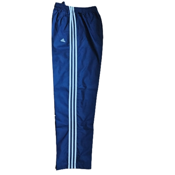 Adidas vintage blue trackpants high waist tapered leg elastic waist unisex sz M - Picture 9 of 17